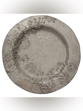 Aphorism Plates x4 Salad 9” Rustic Floral Crackle Melamine
